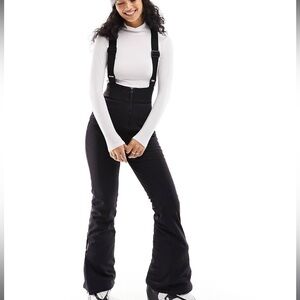ASOS 4505 Ski high waisted water repellent salopettes in black Size 6